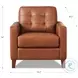 Cassian Nutmeg Leather Upholstered Accent Chair