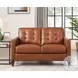 Cassian Nutmeg Top Grain Leather Loveseat