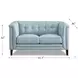 Elric Spa Blue Leather 62" Loveseat