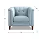 Elric Spa Blue Leather Upholstered Accent Chair