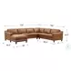 Isla Cognac Top Grain Leather LAF Chaise Sectional