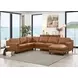 Isla Cognac Top Grain Leather RAF Chaise Sectional