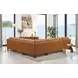 Isla Cognac Top Grain Leather 4 Piece Sectional