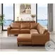 Isla Cognac Top Grain Leather RAF Chaise Sectional