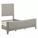 Newbury Sanctuary White and Flax Tone King Upholstered Panel Bed