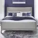 Newbury Sanctuary White and Flax Tone King Upholstered Panel Bed