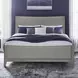 Newbury Sanctuary White and Flax Tone Queen Upholstered Panel Bed