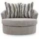 Jasmine Grove Fossil Upholstered Swivel Accent Chair with Pillow