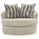 Jasmine Grove Oatmeal Upholstered Swivel Accent Chair with Pillow