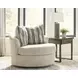 Jasmine Grove Oatmeal Upholstered Swivel Accent Chair with Pillow
