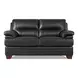 Calizor Black Leather 66" Loveseat