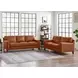 Halwyn Nutmeg Leather 65" Loveseat