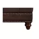 Waverly Caramel Leather Upholstered Rectangular Ottoman with Nailhead Trim