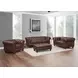 Waverly Caramel Leather Upholstered Rectangular Ottoman with Nailhead Trim