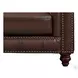 Waverly Caramel Leather Upholstered Accent Chair with Nailhead Trim
