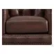 Waverly Caramel Leather Upholstered Accent Chair with Nailhead Trim