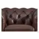 Waverly Caramel Leather Upholstered Accent Chair with Nailhead Trim