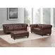 Waverly Caramel Leather 68" Loveseat with Nailhead Trim