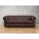 Waverly Caramel Leather 91" Sofa with Nailhead Trim