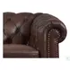 Waverly Caramel Leather 91" Sofa with Nailhead Trim