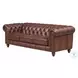 Waverly Caramel Leather 91" Sofa with Nailhead Trim