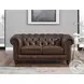 Waverly Caramel Leather 68" Loveseat with Nailhead Trim