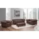 Waverly Caramel Leather Upholstered Accent Chair with Nailhead Trim