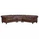 Waverly Caramel Leather 3 Piece Modular Sectional with Nailhead trim