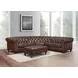 Waverly Caramel Leather 3 Piece Modular Sectional with Nailhead trim