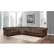 Waverly Caramel Leather 4 Piece Modular Sectional with Nailhead trim