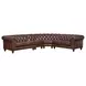 Waverly Caramel Leather 4 Piece Modular Sectional with Nailhead trim