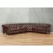 Waverly Caramel Leather 4 Piece Modular Sectional with Nailhead trim