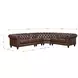 Waverly Caramel Leather 4 Piece Modular Sectional with Nailhead trim