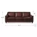 Bexley Caramel Leather 92" Sofa with Nailhead Trim
