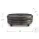 Bexley Ash Leather Upholstered Oval Ottoman with Nailhead Trim