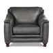Bexley Ash Leather Upholstered Accent Chair with Nailhead Trim