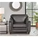 Bexley Ash Leather Upholstered Accent Chair with Nailhead Trim