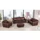 Bexley Caramel Leather Upholstered Oval Ottoman with Nailhead Trim