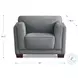Preston Slate Gray Top Grain Leather Chair