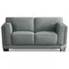Preston Slate Gray Top Grain Leather Loveseat