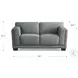 Preston Slate Gray Top Grain Leather Loveseat
