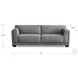Preston Slate Gray Top Grain Leather Sofa