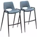 Desi Blue and Black Bar Stool Set of 2