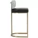 Sylvara Bravo Black and Halton Birch Performance Fabric Bar Stool