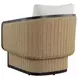 Juna Louis Cream Performance Fabric Upholstered Outdoor Lounge Chair