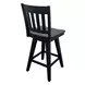 Wooden Barstools Black Slat Back Swivel Bar Stool Set of 2