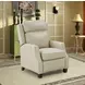 Nixon Barone Parchment Leather Push Thru The Arms Recliner