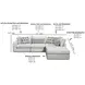 Contour Natural Off White 5 Piece Modular RAF Sectional with Pillows