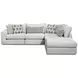 Contour Natural Off White 5 Piece Modular RAF Sectional with Pillows