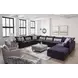 Elise Ink White and Gray Upholstered Square Cocktail Ottoman
